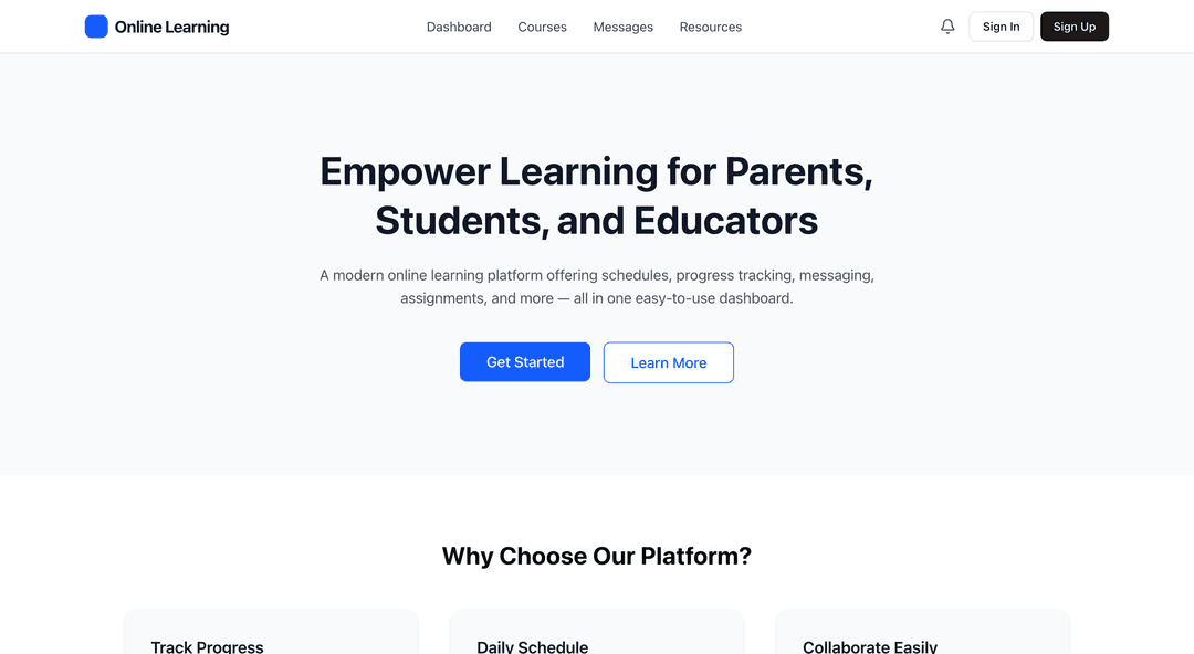 Online Learning Application